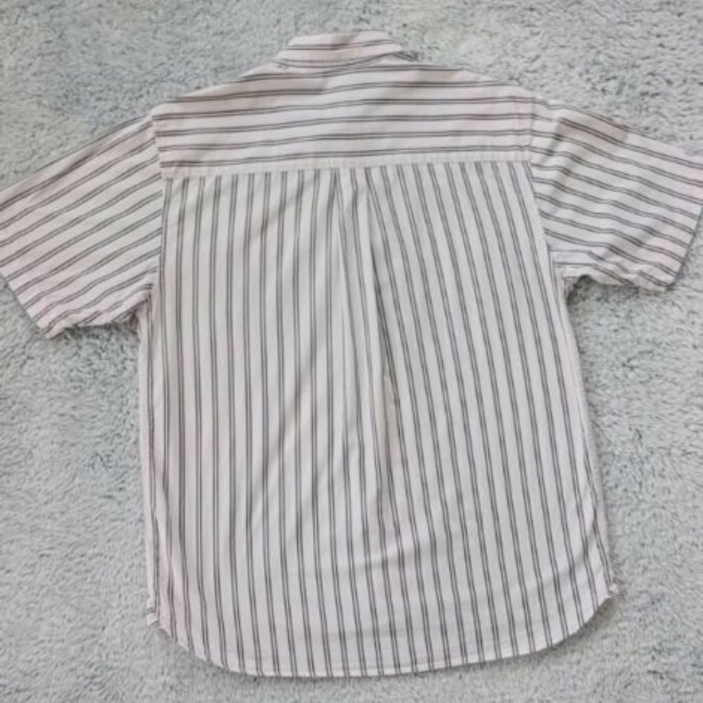 Izod MEDIUM Bundle of 2 Button Up Short Sleeve Men Pink Shirts Striped & Plaid - Picture 7 of 12